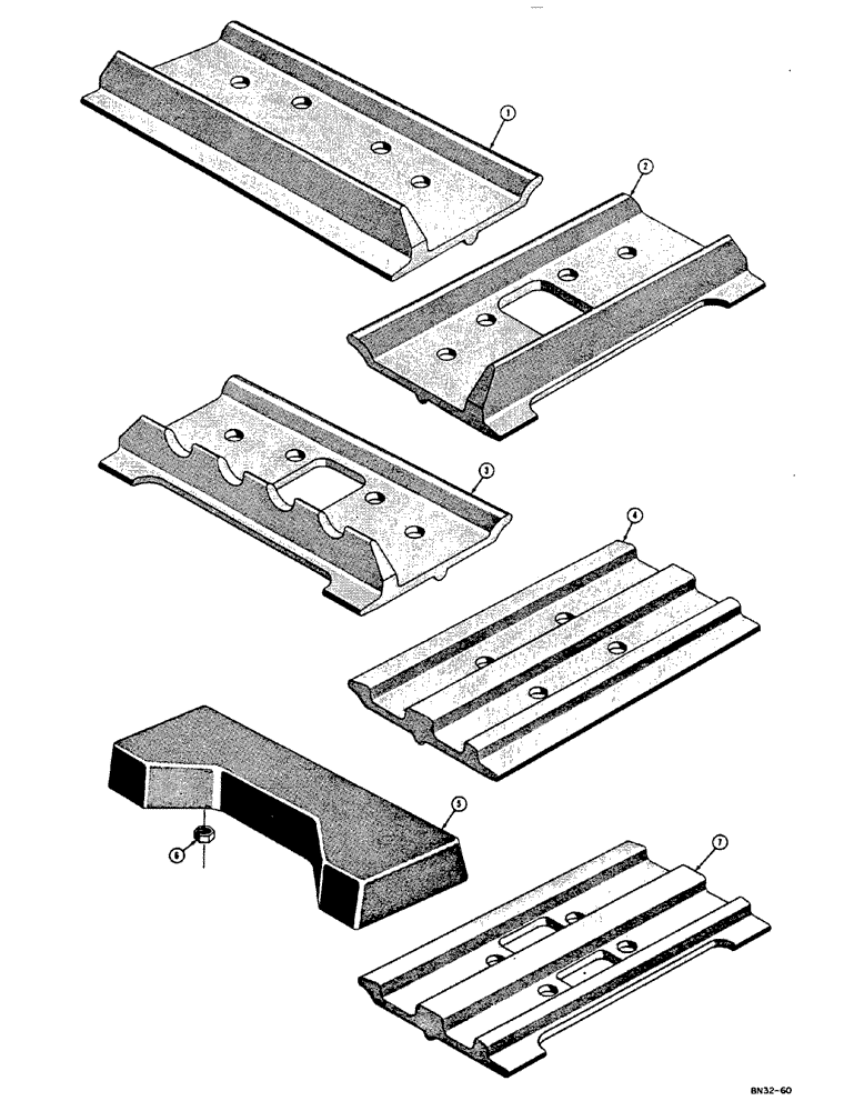 Схема запчастей Case 310E - (063) - TRACK SHOES (STANDARD AND OPTIONAL) (04) - UNDERCARRIAGE