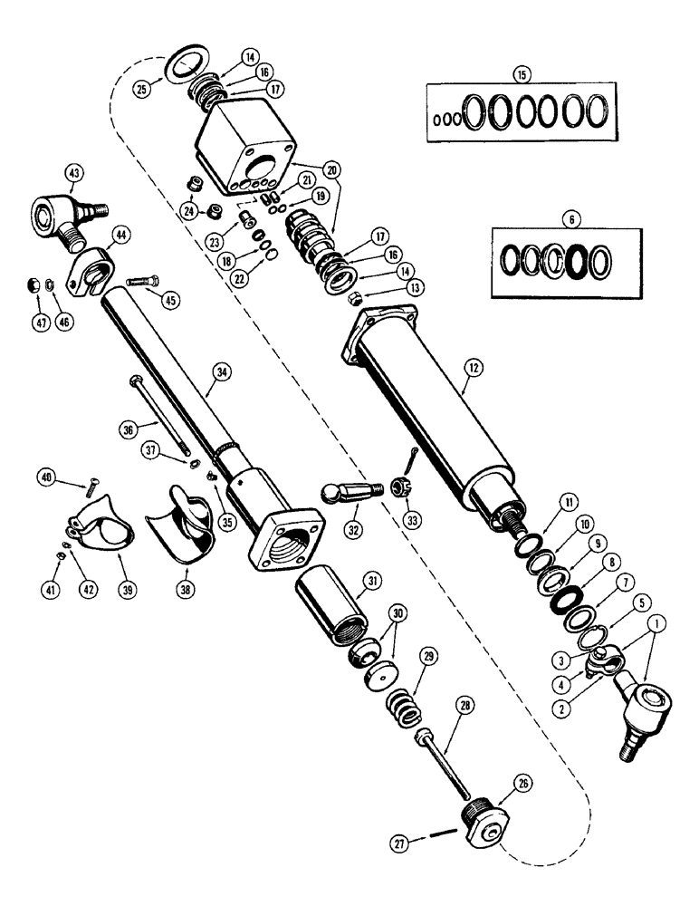 Схема запчастей Case W12 - (140) - POWER STEERING CYLINDER (06) - POWER TRAIN