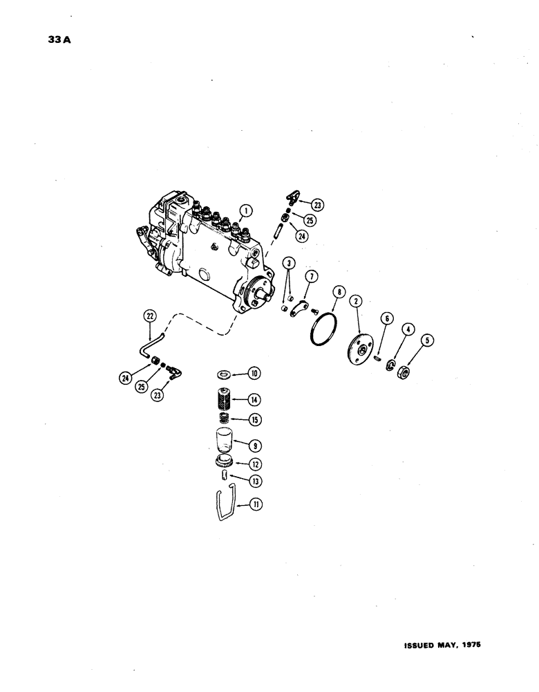 Схема запчастей Case W24B - (033A) - A138140 INJECTION PUMP, (504BD) DIESEL ENGINE, WITH LUBE LINE ON OUTSIDE OF PUMP (03) - FUEL SYSTEM