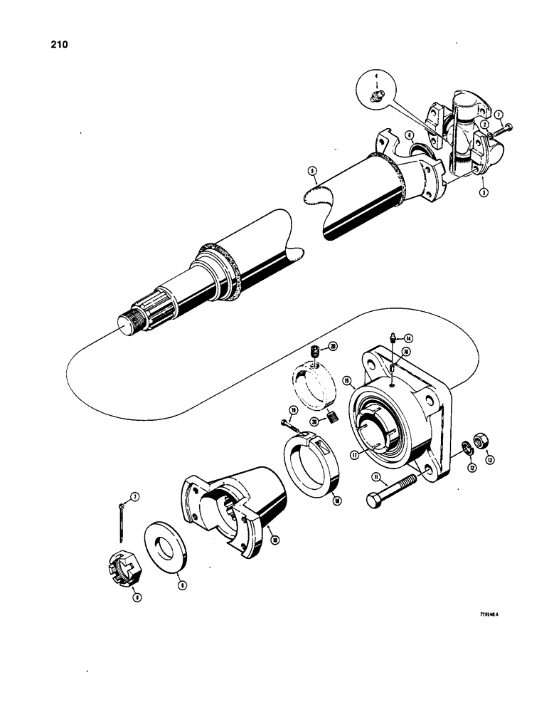 Схема запчастей Case W20 - (210) - FRONT AXLE DRIVE SHAFT, (AXLE END) (06) - POWER TRAIN