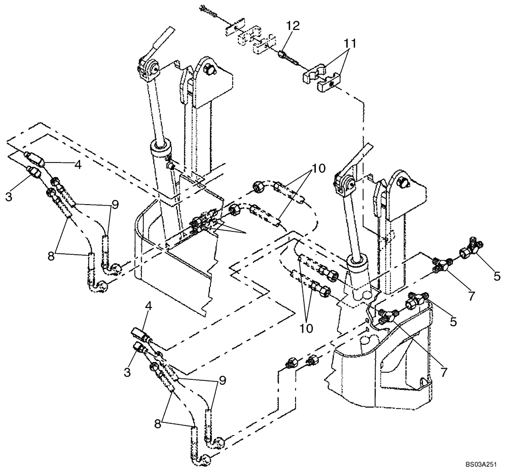 Схема запчастей Case 686G - (8-28B) - FRAME LEVEL & FORK TILT (SERIES 2 ASN 686G JFE0000705; 686GXR JFE0001847; 688G JFE0003612) (08) - HYDRAULICS