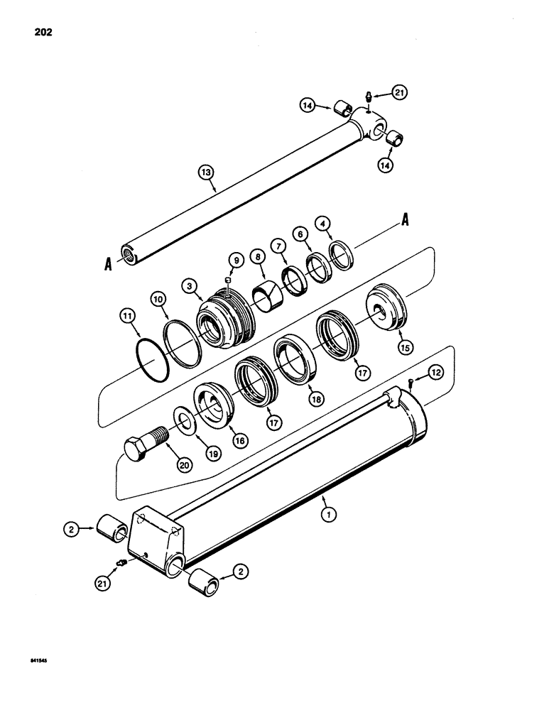 Схема запчастей Case 880D - (202) - G107683 TOOL CYLINDER (07) - HYDRAULIC SYSTEM