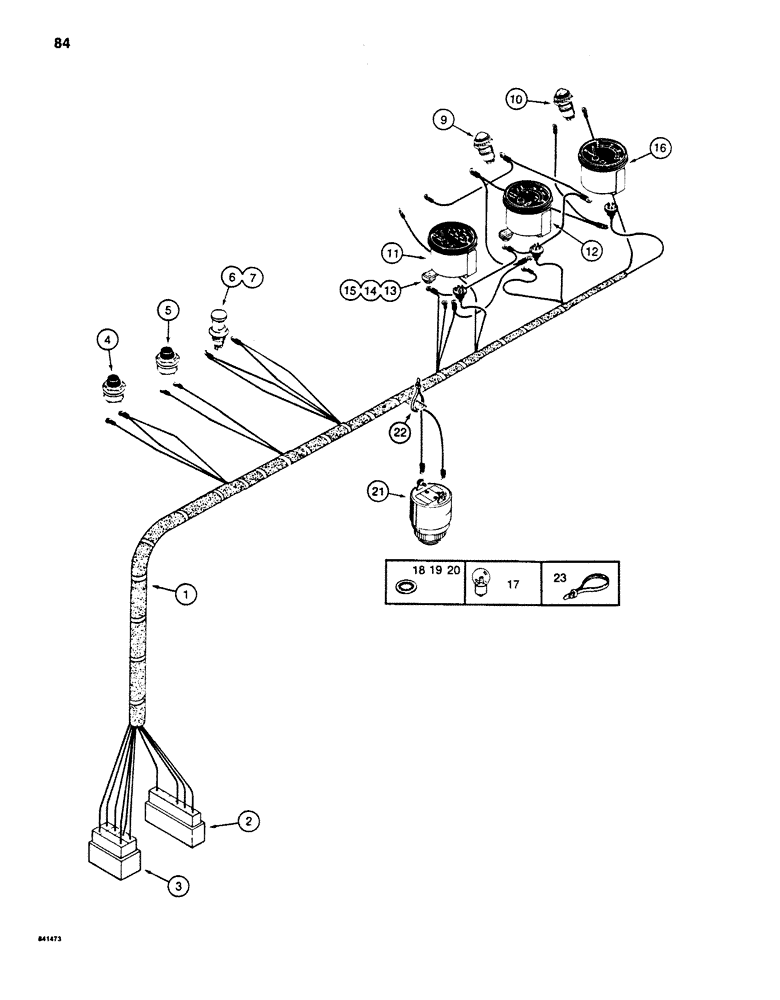 Схема запчастей Case 880D - (084) - ELECTRICAL HARNESS, RIGHT-HAND CONSOLE (06) - ELECTRICAL SYSTEMS