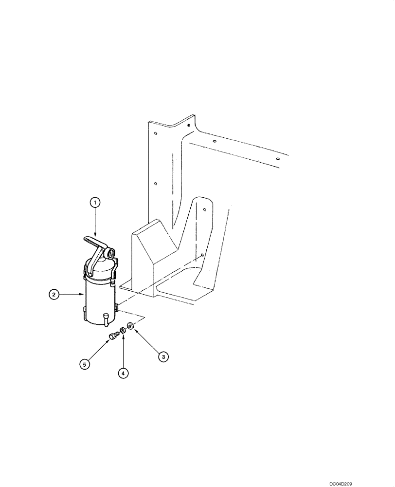 Схема запчастей Case 885 - (09.53[00]) - FIRE EXTINGUISHER - ASSEMBLY (OPTIONAL) (09) - CHASSIS