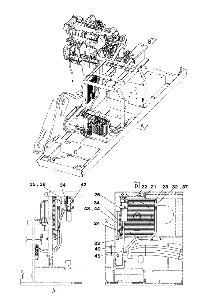 Схема запчастей Case CX350C - (09-017[01]) - CAB AIR CONDITIONING (09) - CHASSIS/ATTACHMENTS