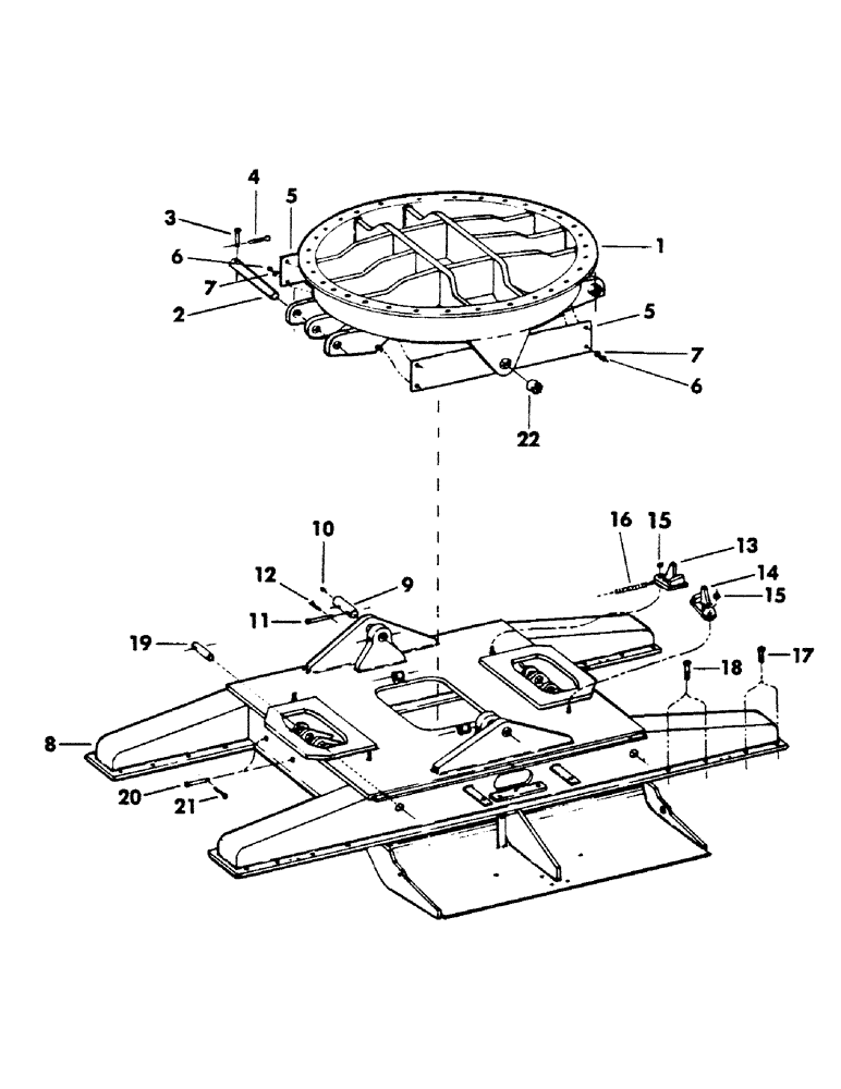 Схема запчастей Case 40BLC - (002) - TURNTABLE LEVELER WITH PINS AND HARDWARE, (USED WITH WIDE GAUGE TRACK UNITS) (04) - UNDERCARRIAGE
