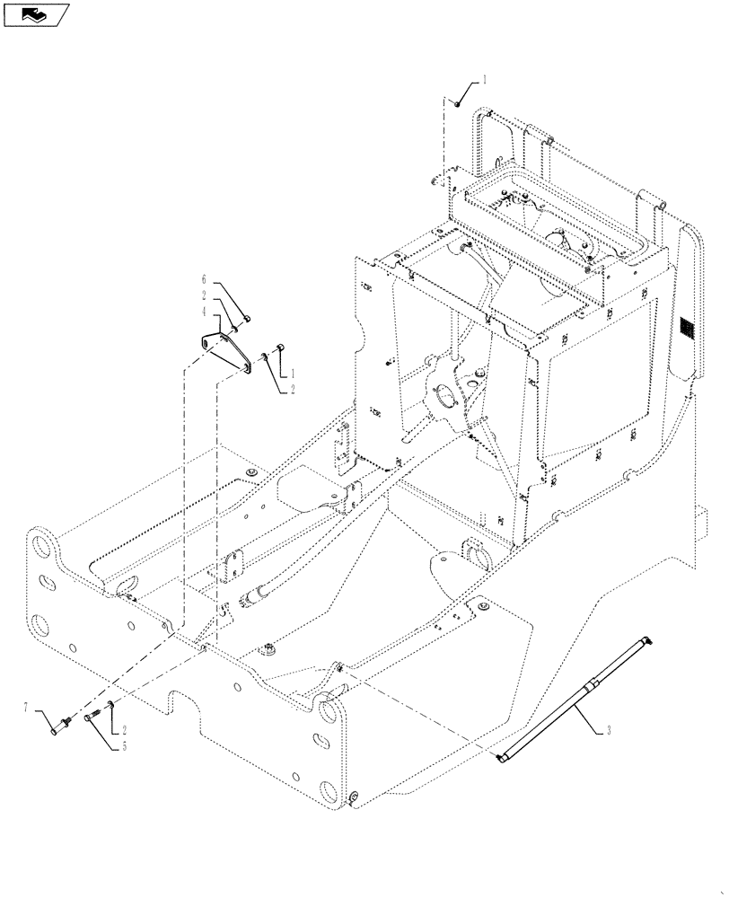 Схема запчастей Case 621D - (09-14[01]) - HOOD LATCH (09) - CHASSIS