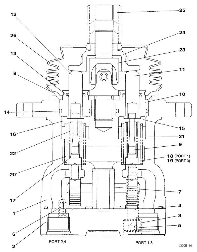Схема запчастей Case CX130 - (08-098) - VALVE ASSY - HAND CONTROL (08) - HYDRAULICS