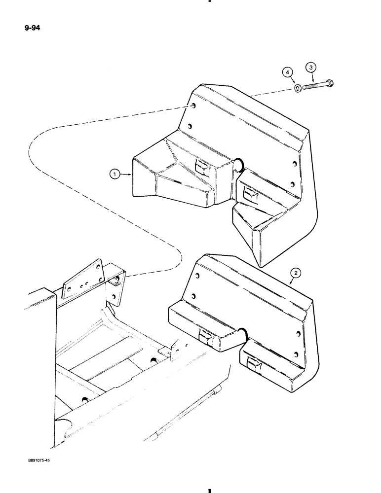 Схема запчастей Case 580K - (9-094) - FRONT COUNTERWEIGHT (09) - CHASSIS/ATTACHMENTS