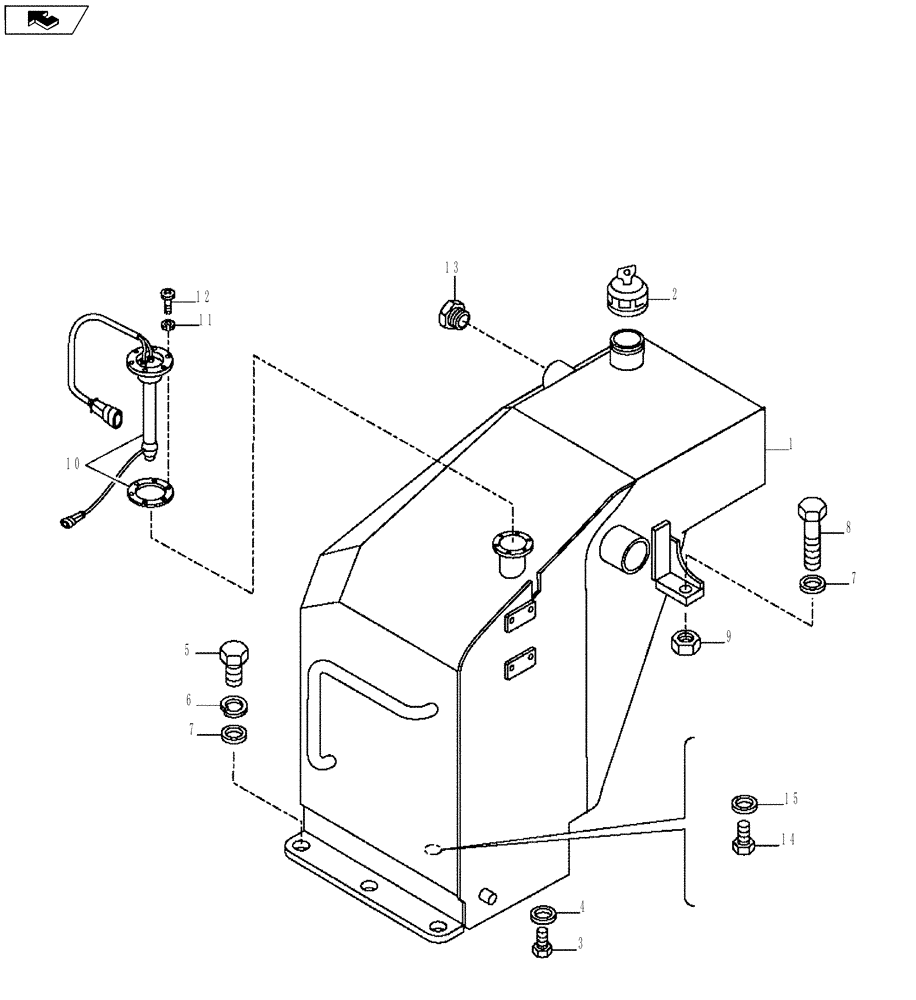 Схема запчастей Case 325 - (0.510[01A]) - FUEL TANK AND SENDING UNIT (87449914) (01) - ENGINE