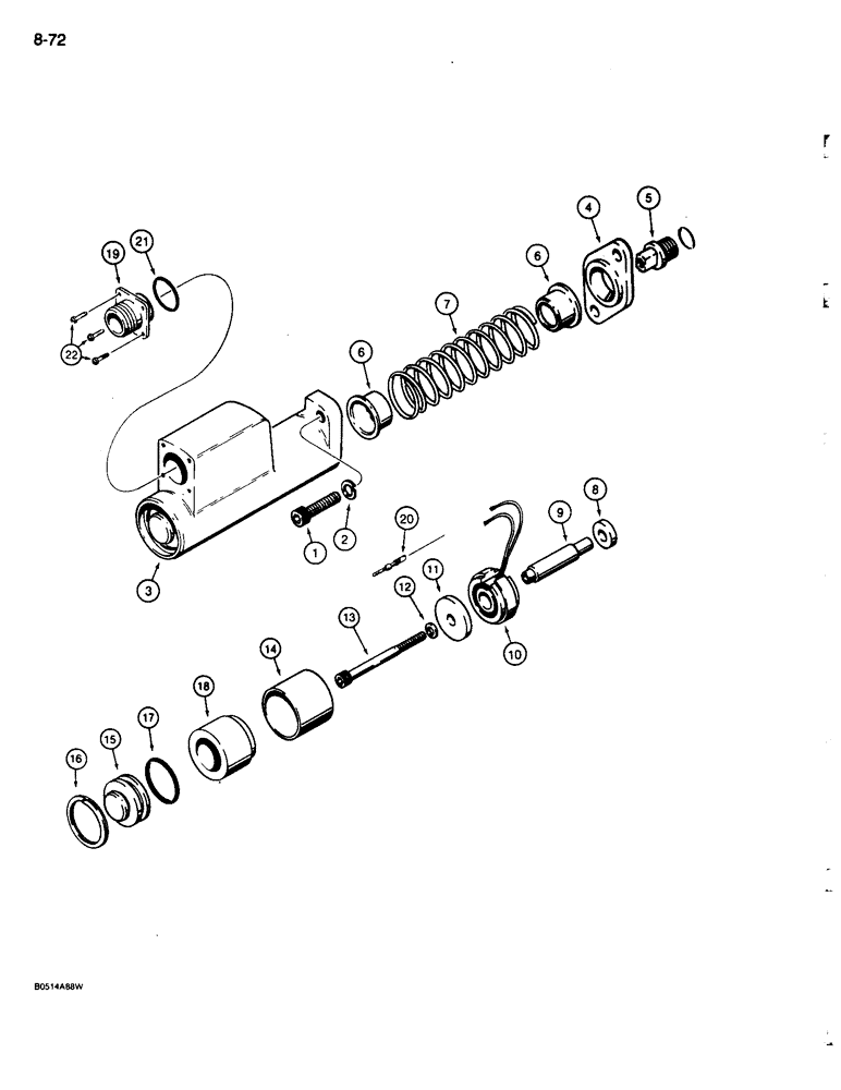 Схема запчастей Case 680L - (8-072) - LOADER CONTROL VALVE, BUCKET SPOOL MAGNETIC DETENT (08) - HYDRAULICS
