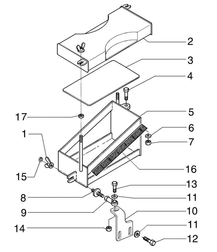 Схема запчастей Case 885B AWD - (09-14[01]) - BATTERY RIGHT SUPPORT (09) - CHASSIS/ATTACHMENTS