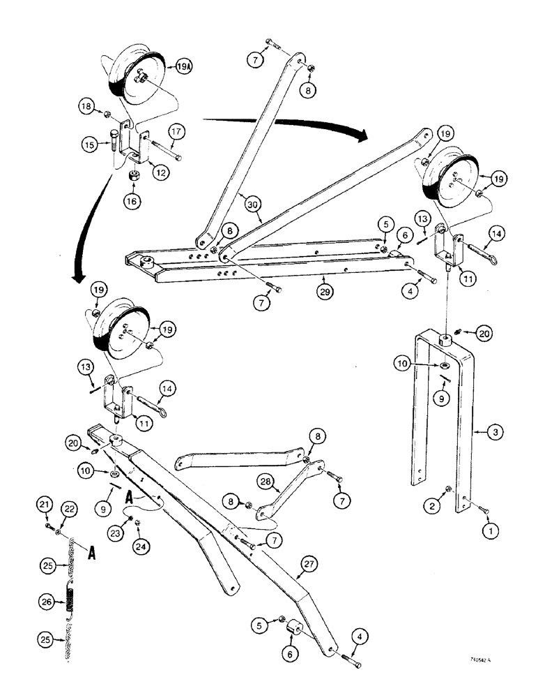 Схема запчастей Case 475 - (252) - CABLE CARRIER (89) - TOOLS