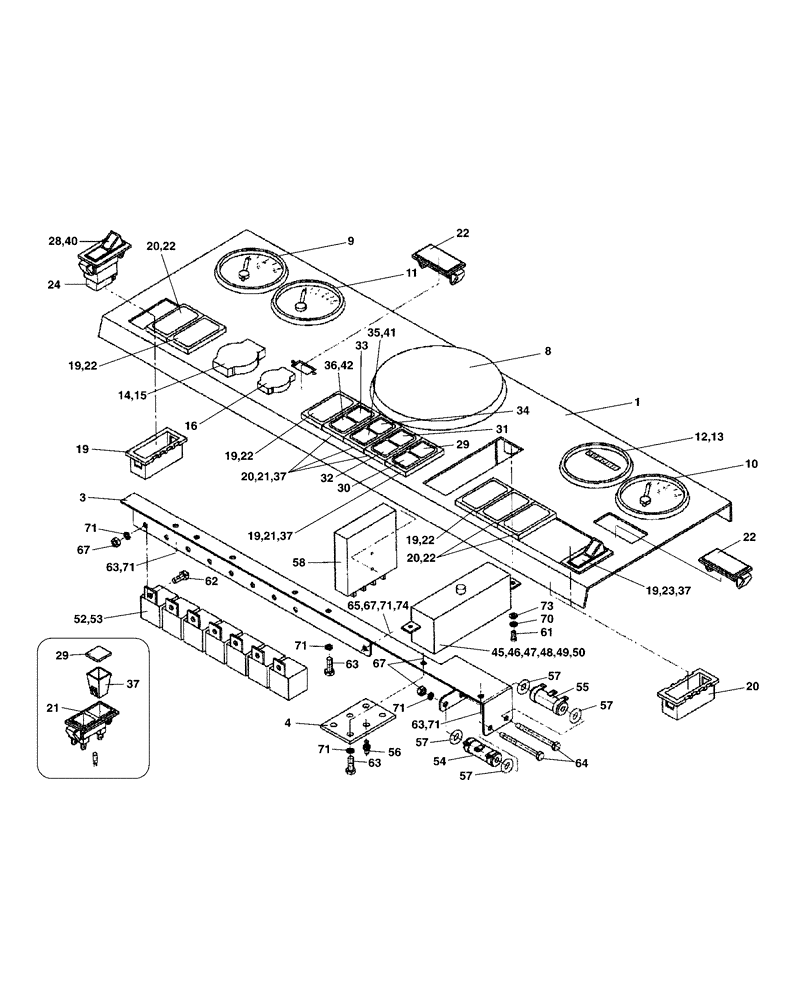 Схема запчастей Case SR20 - (04-002-00[01]) - INSTRUMENT PANEL (06) - ELECTRICAL SYSTEMS