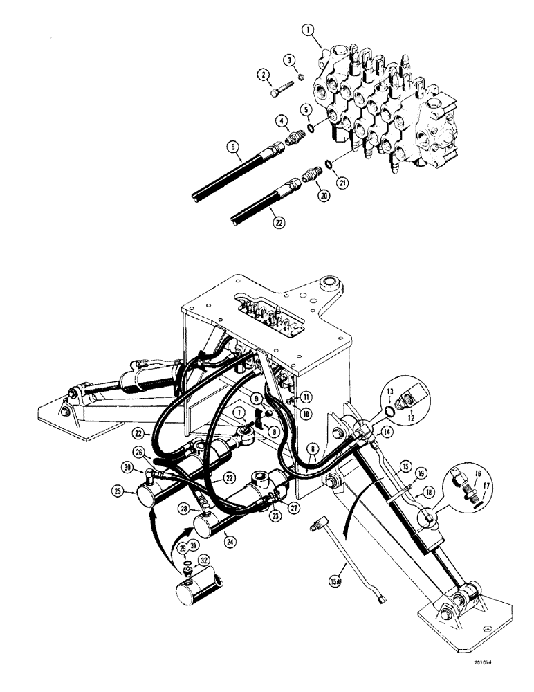 Схема запчастей Case 34 - (074) - SWING AND STABILIZER CYLINDER HYDRAULICS, (LATE PRODUCTION), STBLZR CYLN HYDRLC, SWING CYLN HYDRLC 