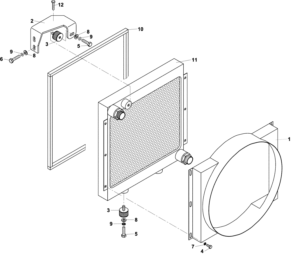 Схема запчастей Case DV204 - (02-123/124[01]) - HYDRAULIC OIL COOLER (01) - ENGINE
