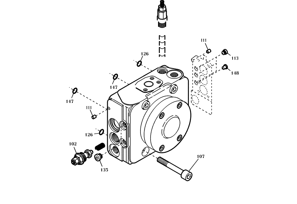 Схема запчастей Case 321D - (22.430[2811920000]) - DISTRIBUTOR PLATE PUMP INSTALLATION (35) - HYDRAULIC SYSTEMS