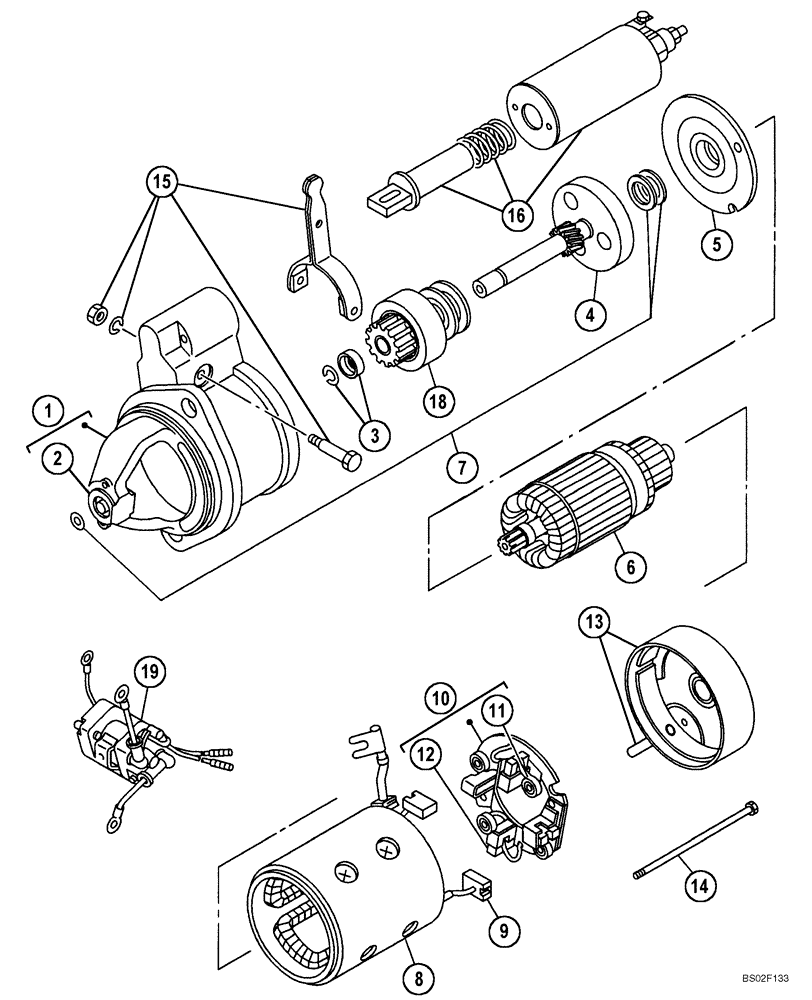 Схема запчастей Case CX210N - (04-01) - 426828A1 STARTER ASSY (04) - ELECTRICAL SYSTEMS