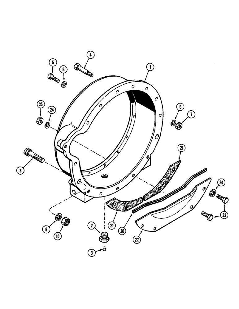 Схема запчастей Case W14 - (036) - FLYWHEEL HOUSING, 336BD AND 336BDT DIESEL ENGINE, ENGINE S/N 1017925 AND AFTER (02) - ENGINE