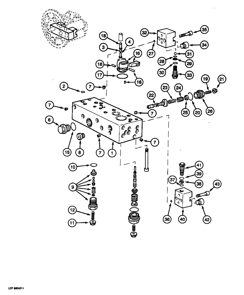 Схема запчастей Case 688 - (8-050) - HIGH PRESSURE HYDRAULIC PUMP (08) - HYDRAULICS