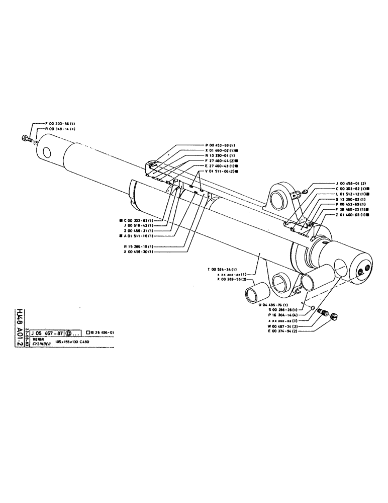 Схема запчастей Case 160CK - (156) - CYLINDER (07) - HYDRAULIC SYSTEM