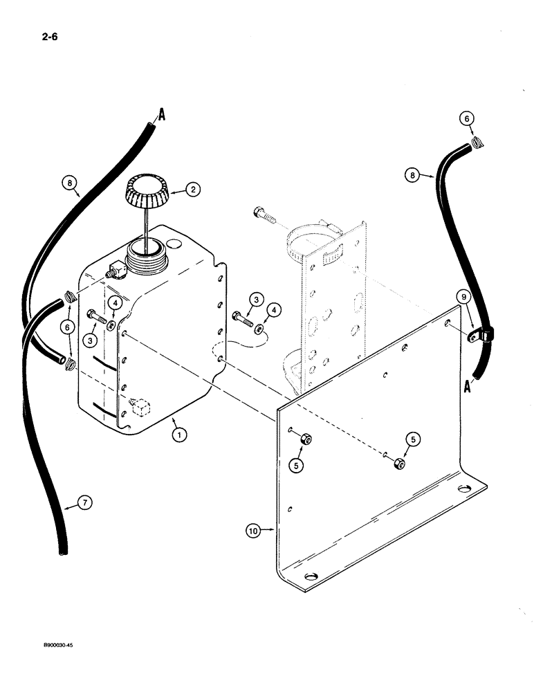 Схема запчастей Case 1085C - (2-06) - COOLANT RECOVERY SYSTEM (02) - ENGINE