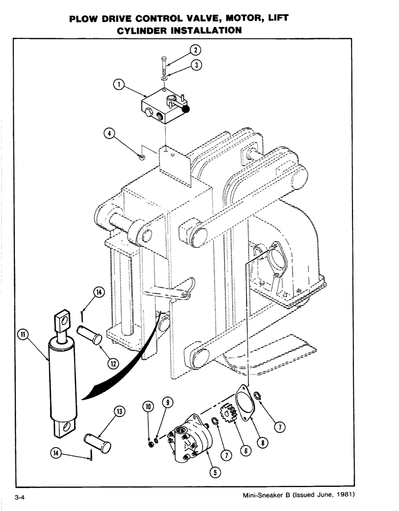 Схема запчастей Case CASE - (3-04) - PLOW DRIVE CONTROL VALVE, MOTOR, LIFT CYLINDER INSTALLATION (18) - MISCELLANEOUS