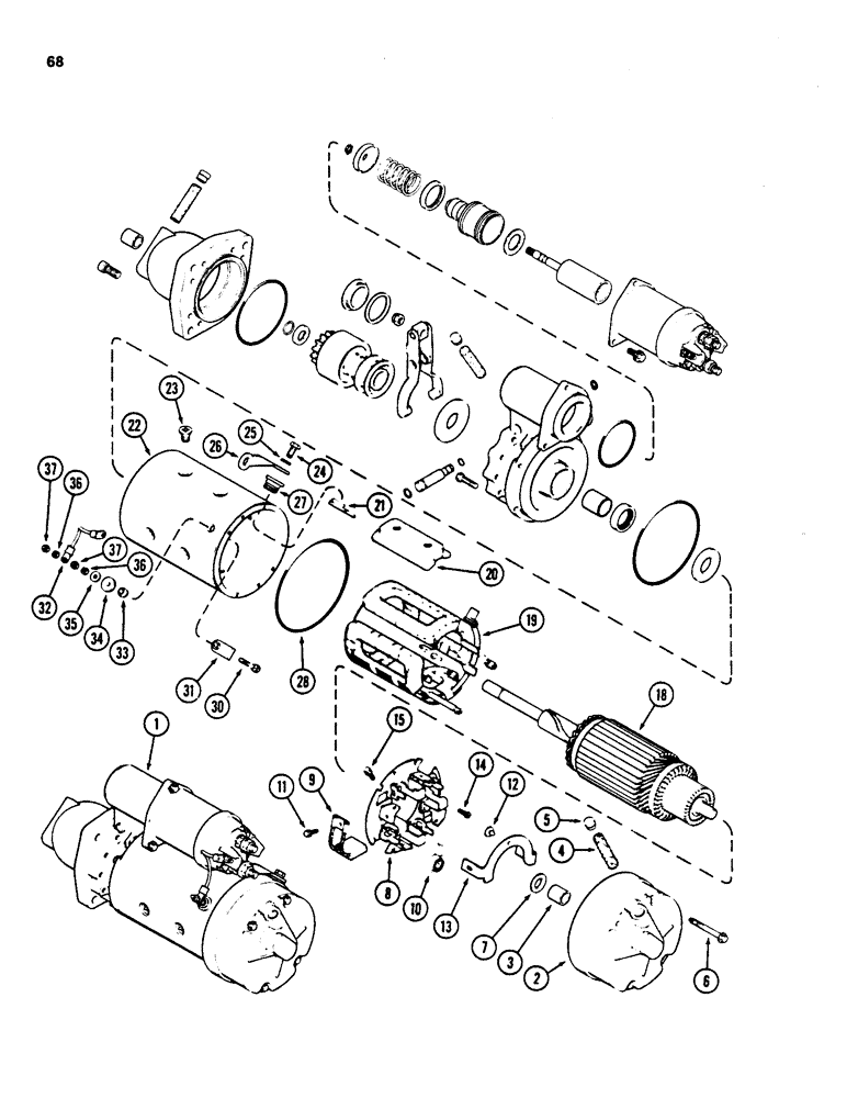 Схема запчастей Case 880D - (068) - A169694 STARTER (06) - ELECTRICAL SYSTEMS