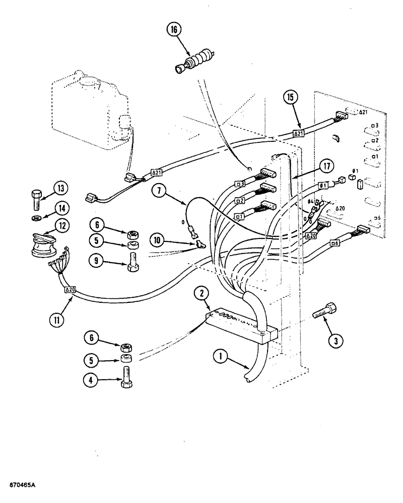 Схема запчастей Case 688 - (4-14) - INSTRUMENT PANEL ELECTRICAL HARNESS, P.I.N. FROM 74123 TO 74265 (04) - ELECTRICAL SYSTEMS