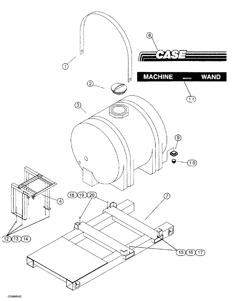 Схема запчастей Case BPG335 - (9-02) - FRAME AND BENTONITE TANK 