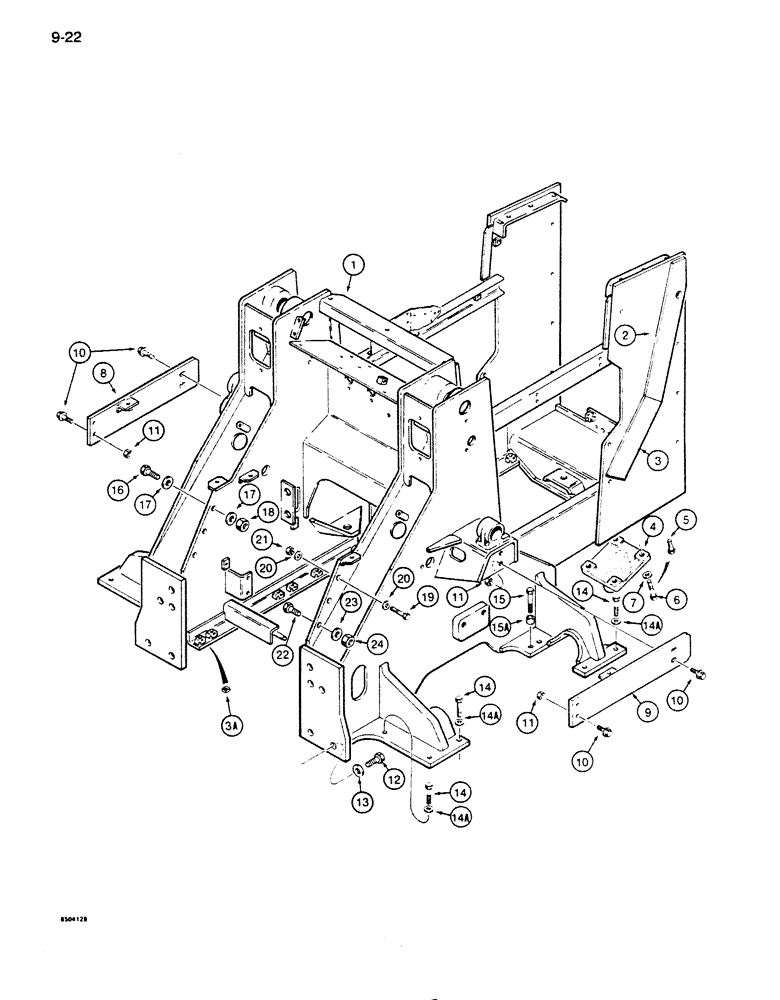 Схема запчастей Case 855D - (9-022) - MAIN FRAME FOR LOADER MODELS (09) - CHASSIS/ATTACHMENTS