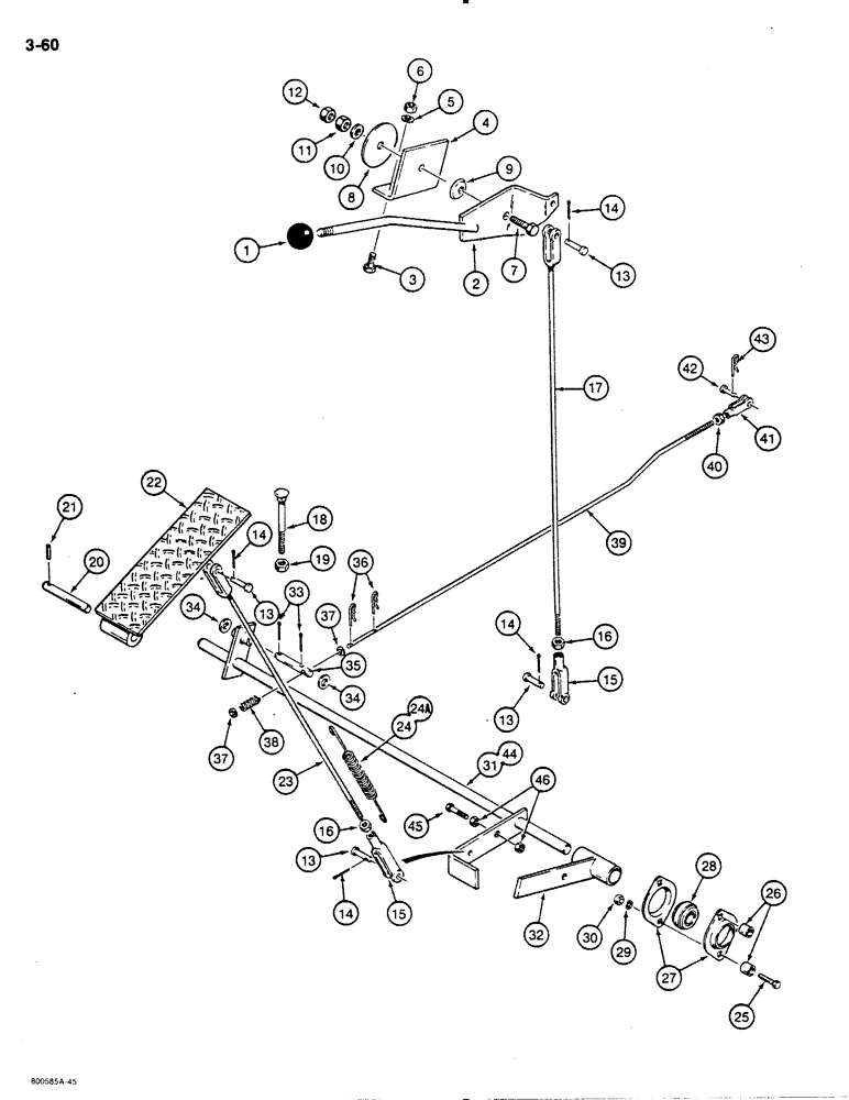 Схема запчастей Case 1450B - (3-60) - THROTTLE CONTROL LINKAGE (03) - FUEL SYSTEM