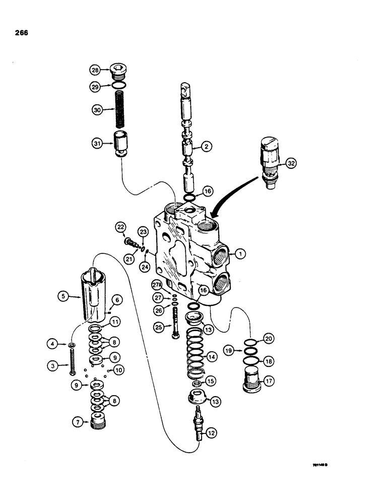 Схема запчастей Case 850C - (266) - D87074 DOZER LIFT SECTION (07) - HYDRAULIC SYSTEM