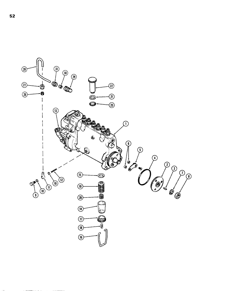 Схема запчастей Case W26B - (052) - A62336 INJECTION PUMP (504BDT) DIESEL ENGINE WITH LUBE TUBE ON ENG. SIDE OF PUMP WITH HAND PRIMER (03) - FUEL SYSTEM