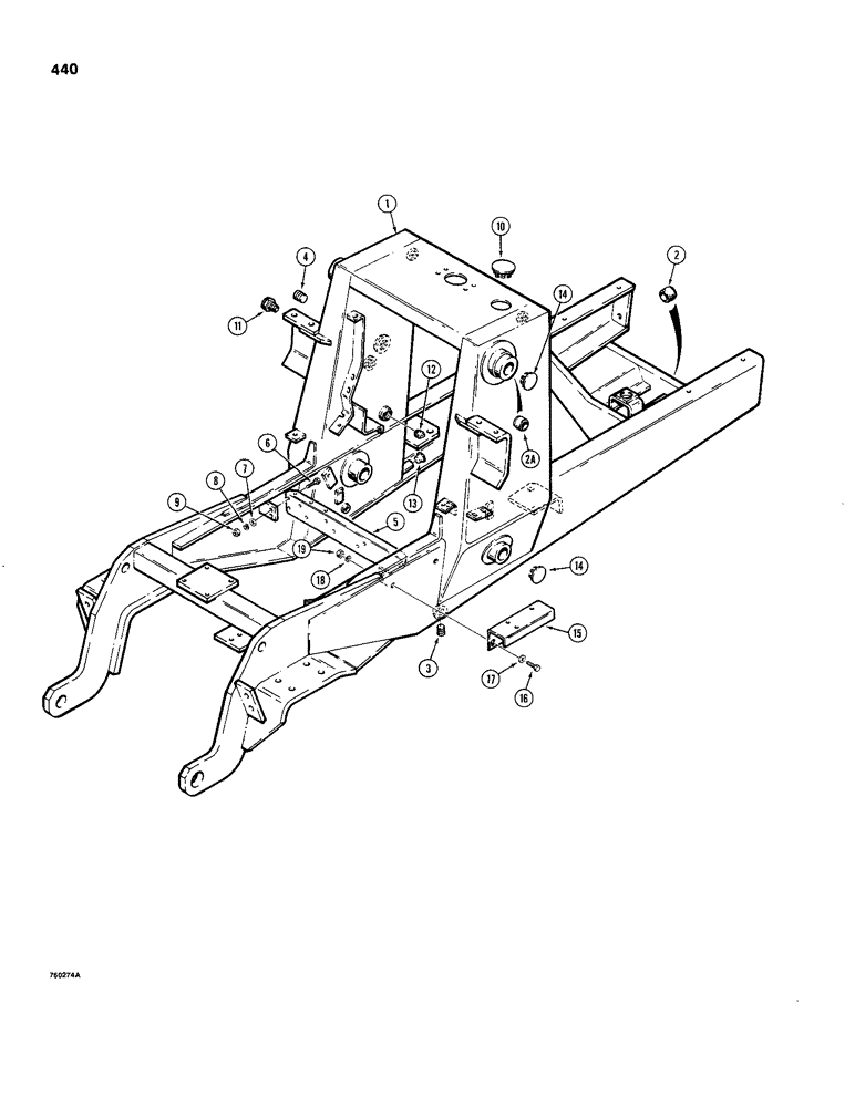 Схема запчастей Case 480C - (440) - CHASSIS (39) - FRAMES AND BALLASTING