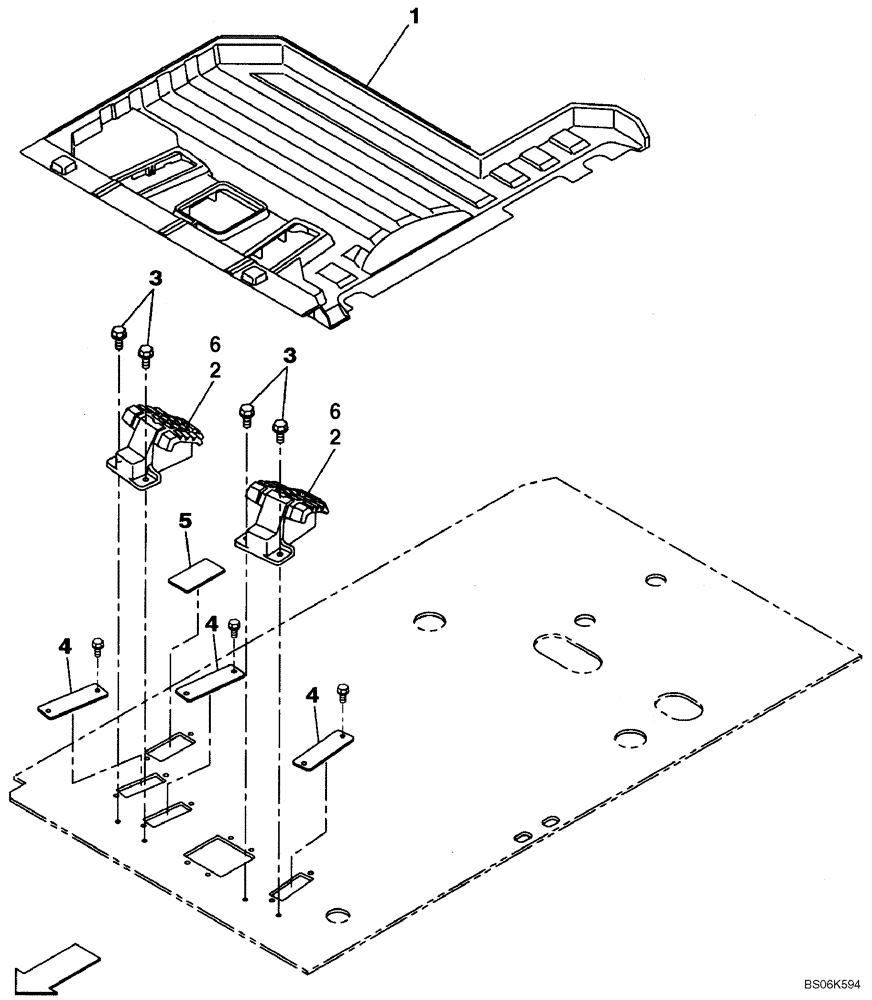 Схема запчастей Case CX700B - (09-12) - MAT, FLOOR - OPERATORS COMPARTMENT (09) - CHASSIS