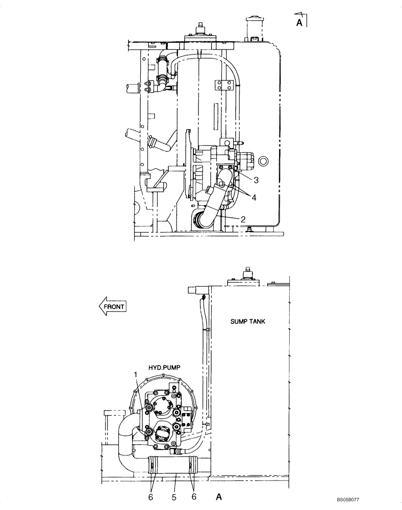 Схема запчастей Case CX225SR - (08-05) - HYDRAULICS - PUMP SUCTION LINE (08) - HYDRAULICS