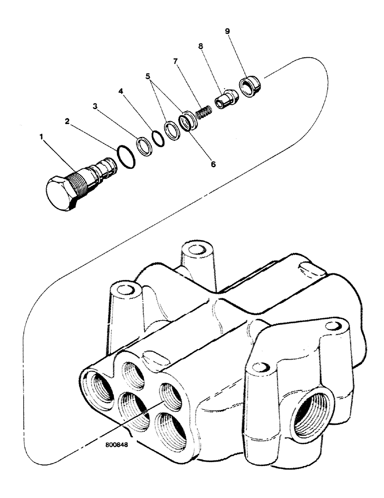 Схема запчастей Case 580G - (284) - LOADER CONTROL VALVE - LOAD CHECK VALVE (08) - HYDRAULICS