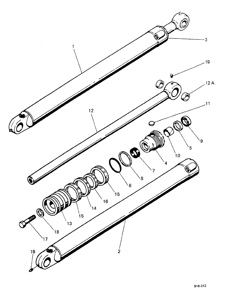 Схема запчастей Case 580F - (162) - LOADER, LIFT CYLINDER (35) - HYDRAULIC SYSTEMS