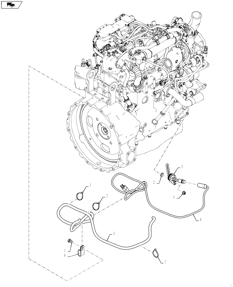Схема запчастей Case 586H - (55.202.01) - BLOCK HEATER INSTALLATION (55) - ELECTRICAL SYSTEMS