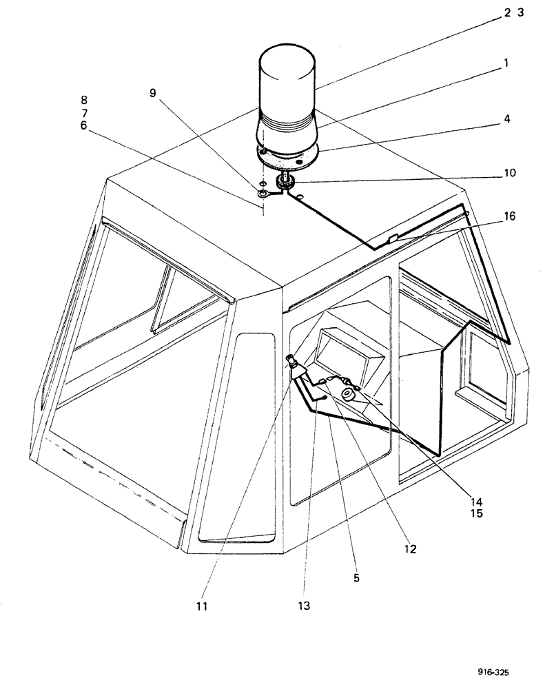 Схема запчастей Case 580F - (374) - ROTATING BEACON (55) - ELECTRICAL SYSTEMS