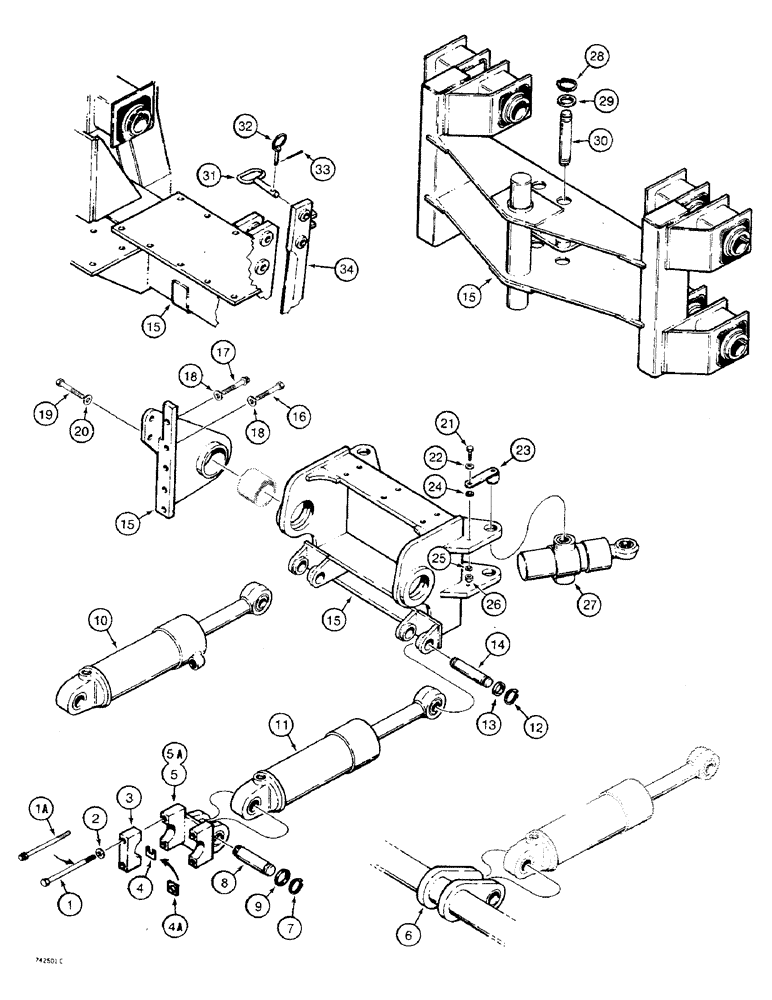 Схема запчастей Case 475 - (258) - CABLE PLOW AND CYLINDER MOUNTING (89) - TOOLS