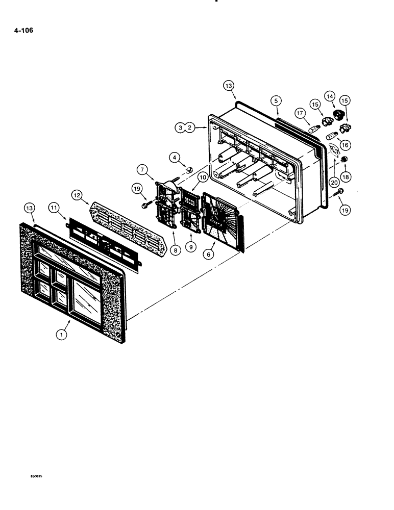 Схема запчастей Case DH4B - (4-106) - INSTRUMENT CLUSTER (04) - ELECTRICAL SYSTEMS