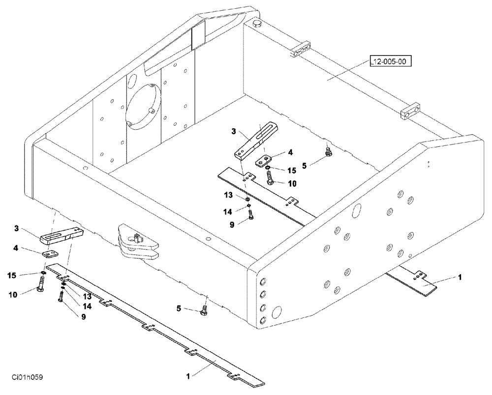 Схема запчастей Case SR20 - (12-006-00[01]) - SCRAPERS (12) - Chassis/Attachments