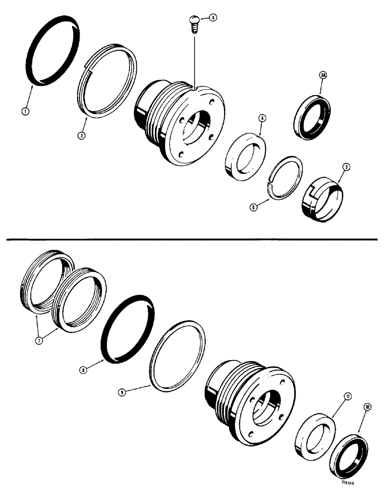 Схема запчастей Case 34 - (144) - CYLINDER PACKING KITS,D42848 GLAND PACKING KIT, G32285 CYLINDER PACKING KIT 