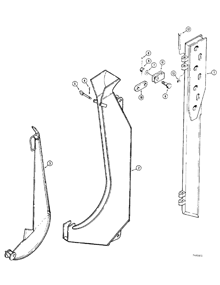 Схема запчастей Case 475 - (268) - CHUTE AND BLADE ASSEMBLY, 1-1/2" WIDE BLADE - 24", 30", AND 36 COVER DEPTHS (89) - TOOLS