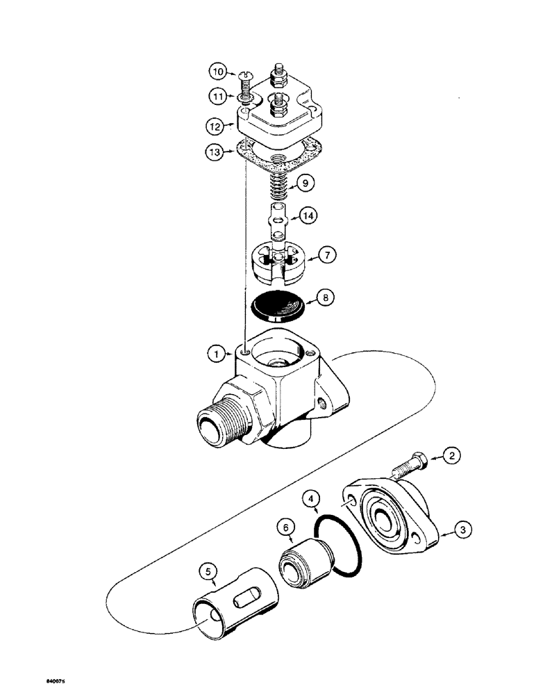 Схема запчастей Case W36 - (7-364) - L48128 DOUBLE CHECK VALVE AND STOP LAMP SWITCH (07) - BRAKES