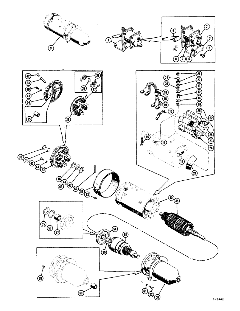 Схема запчастей Case 1000 - (076) - 74132 STARTER (06) - ELECTRICAL SYSTEMS