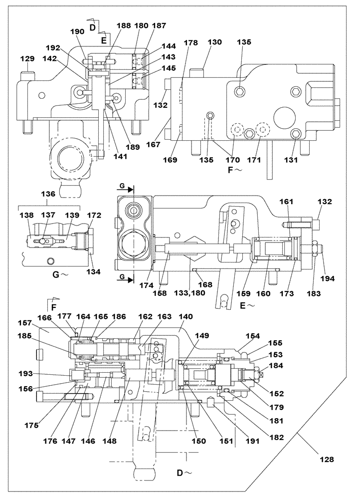 Схема запчастей Case CX210C LR - (35.350.03[01]) - HIGH PRESSURE PUMP - REGULATOR - WITH AUXILIARY HYDRAULICS (35) - HYDRAULIC SYSTEMS