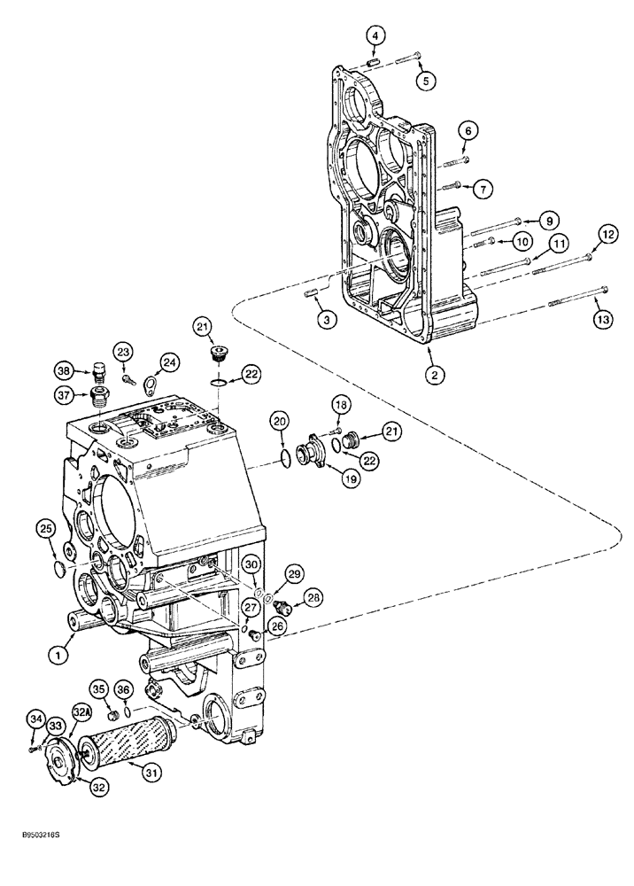 Схема запчастей Case 921 - (6-030) - TRANSMISSION ASSEMBLY 114363A1, HOUSING (06) - POWER TRAIN